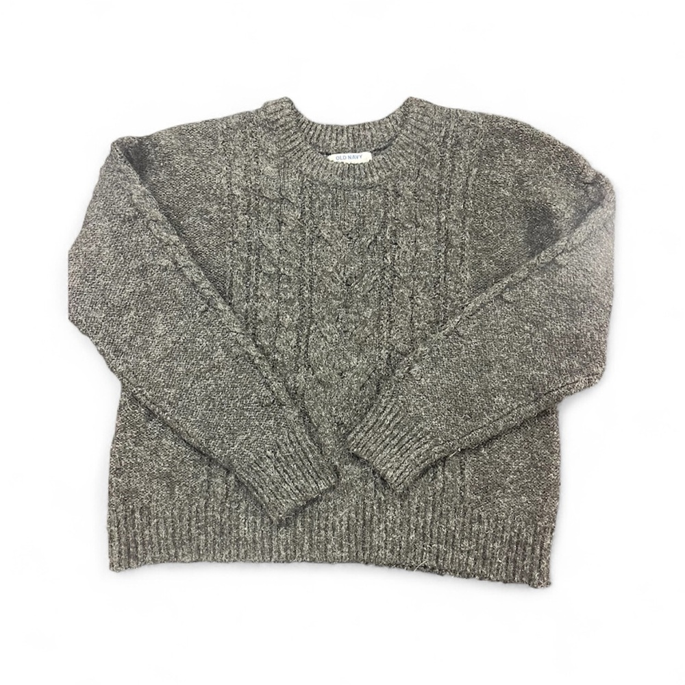 Old Navy Women’s Gray Cable Knit Sweater Crew Neck Sz S